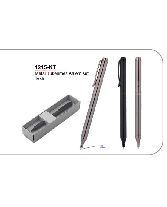 Metal Tükenmez Kalem Seti Tekli
