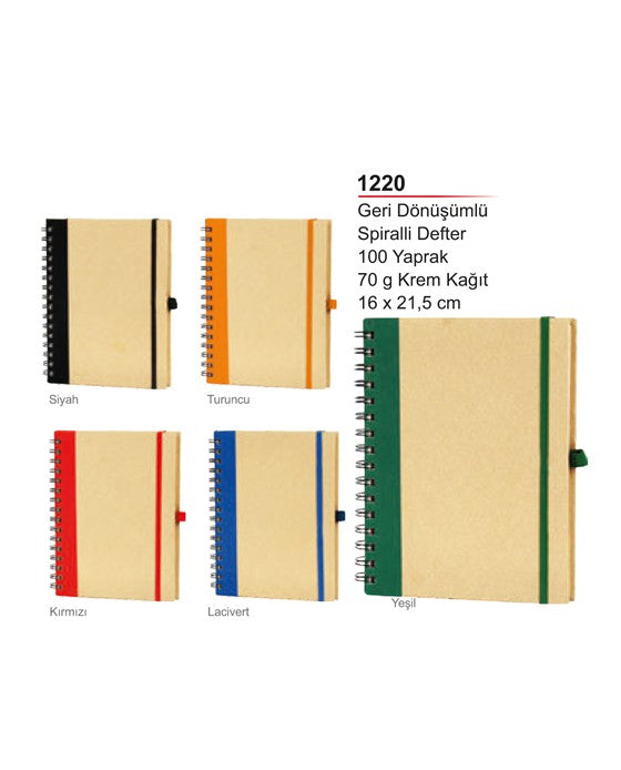 Geri Dönüşümlü Spiralli Defter