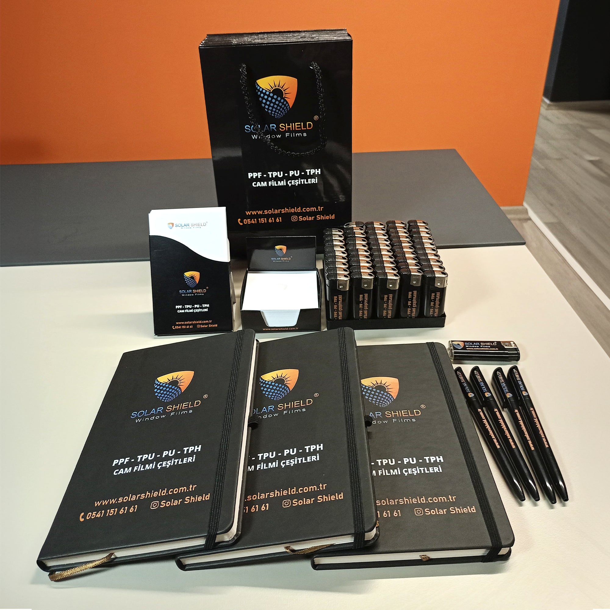 Karton İpli Çantalı - Termo Defter - Kalem - Çakmak Set