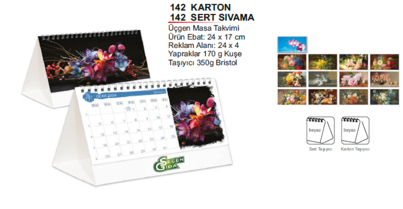 Sert Üçgen Masa Takvimi