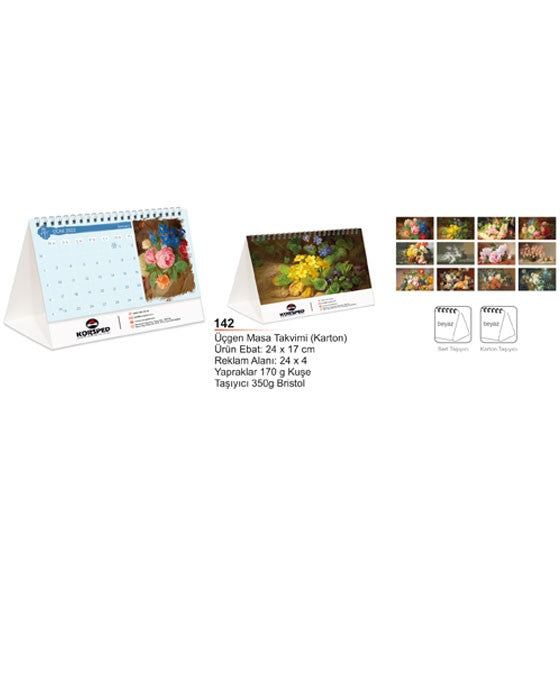 Karton Üçgen Masa Takvimi