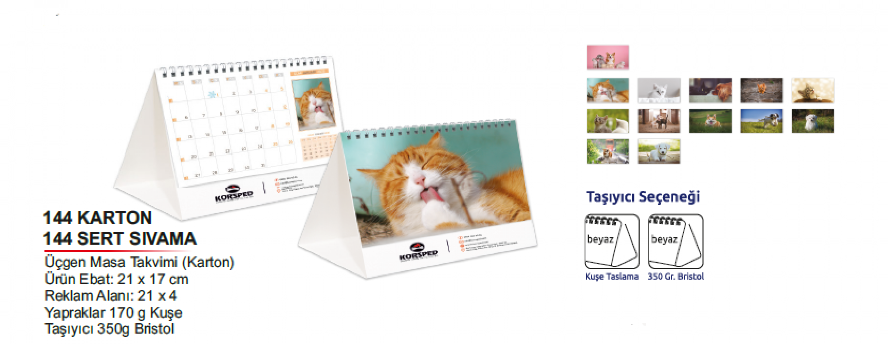 Karton Üçgen Masa Takvimi