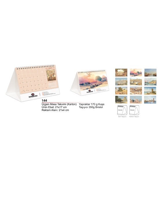 Sert Üçgen Masa Takvimi