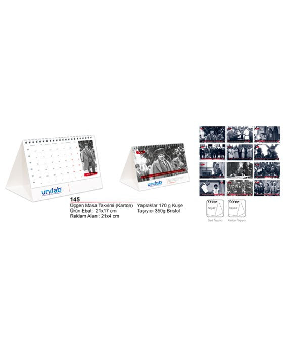 Karton Üçgen Masa Takvimi