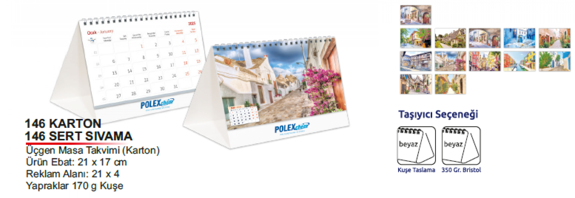 Karton Üçgen Masa Takvimi