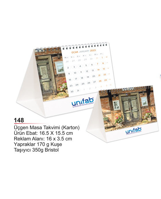 Karton Üçgen Masa Takvimi